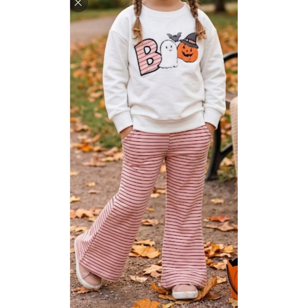 Magical Kids Girl Halloween Outfit 12M White And Leggings Striped‎ NWT